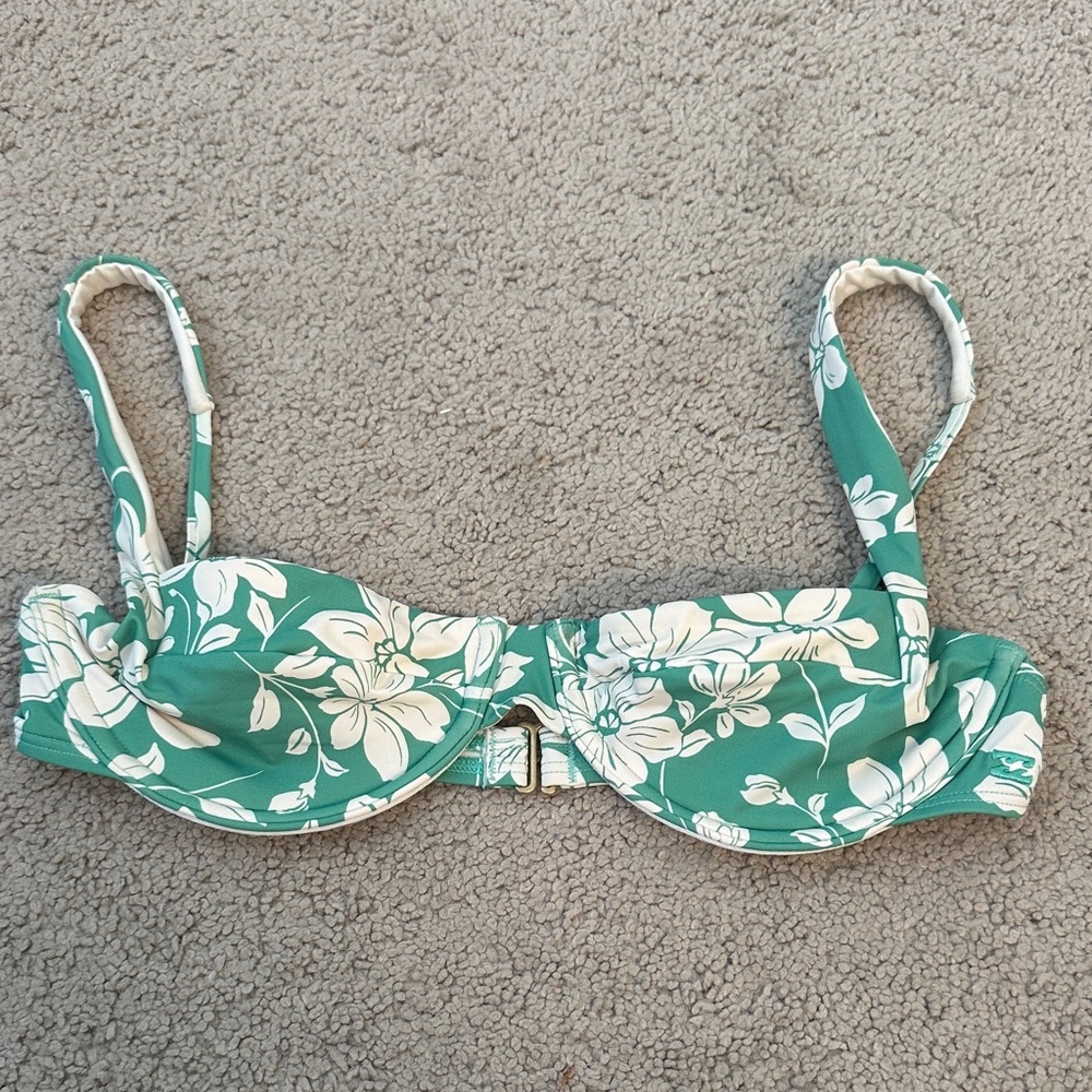 Billabong Floral Green Bikini Top